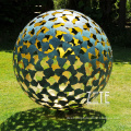 Garden ornament abstract large metal craft bronze sphere stainless steel ball sculpture
